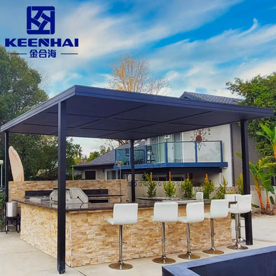Usine bricolage ombrage espace de vie extérieur couverture de patio auvent auvent automatique belvédère en métal moderne pergola en aluminium motorisée avec lumières LED